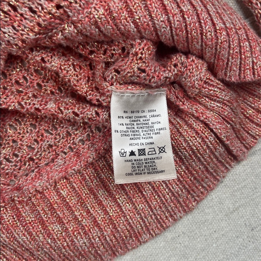 Anthropologie Guinevere Pink and Gold Fitted Sweater
Size: Large - Picture 5 of 6